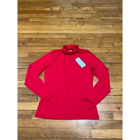 Lands' End Turtleneck Top Red Long Sleeve Thin Knit Women's Size Small NWT - Picture 1 of 5